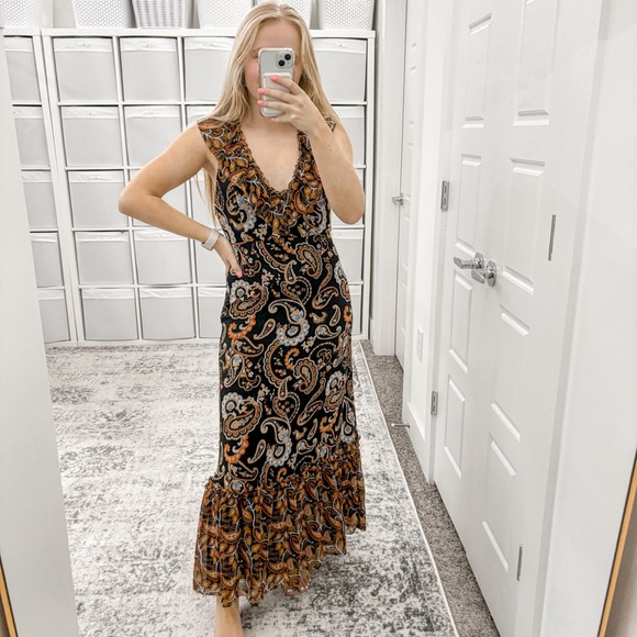 Wilfred Aritzia Paisley Ruffle Maxi Dress - Picture 1 of 8